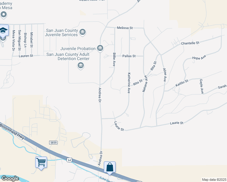 map of restaurants, bars, coffee shops, grocery stores, and more near 6018 Rita Street in Farmington
