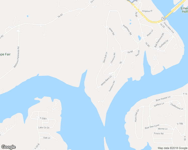 map of restaurants, bars, coffee shops, grocery stores, and more near 155 Sea Gull Lane in Cape Fair