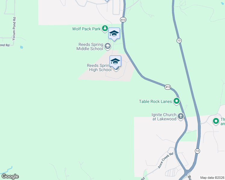 map of restaurants, bars, coffee shops, grocery stores, and more near 20281 Saintte Highway 413 in Branson West