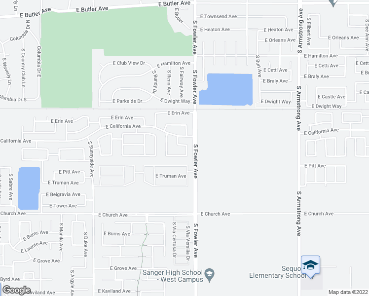 map of restaurants, bars, coffee shops, grocery stores, and more near 5974 E Lorena Ave in Fresno