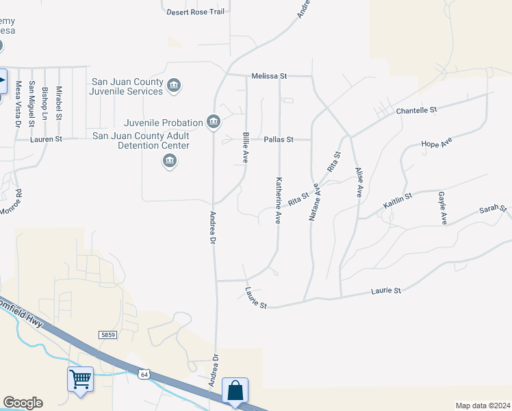 map of restaurants, bars, coffee shops, grocery stores, and more near 6028 Rita Street in Farmington