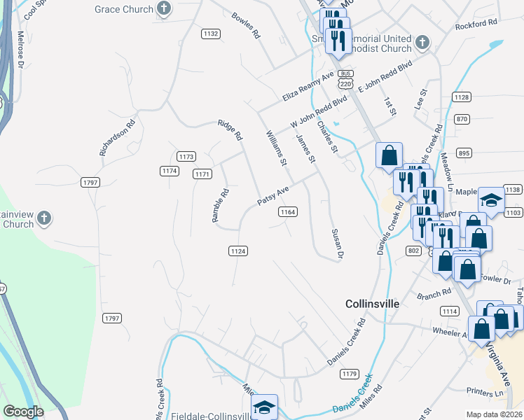 map of restaurants, bars, coffee shops, grocery stores, and more near 451-499 County Road 1124 in Collinsville
