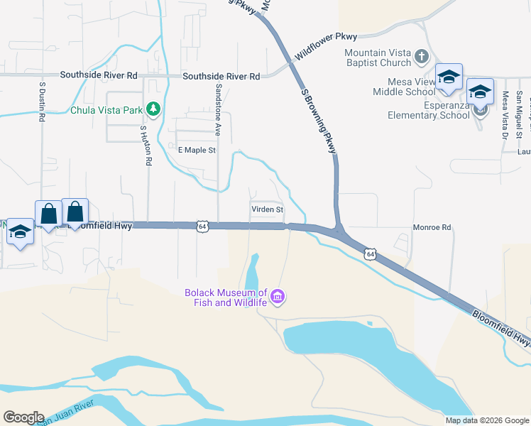 map of restaurants, bars, coffee shops, grocery stores, and more near 3800-3850 Virden St in Farmington