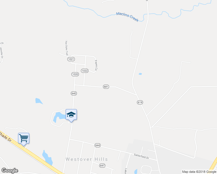 map of restaurants, bars, coffee shops, grocery stores, and more near Everette's Lake Road in Emporia