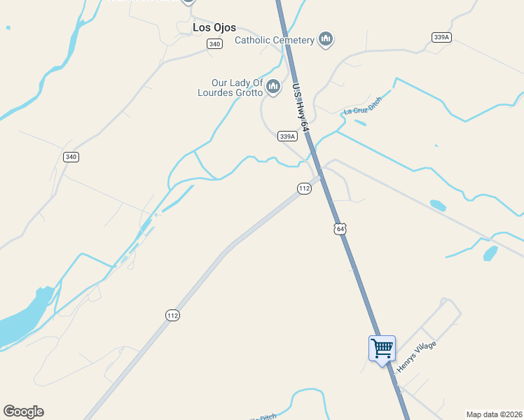 map of restaurants, bars, coffee shops, grocery stores, and more near 4495 New Mexico 112 in Los Ojos