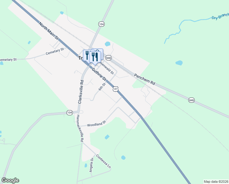 map of restaurants, bars, coffee shops, grocery stores, and more near 343 South Main Street in Trenton