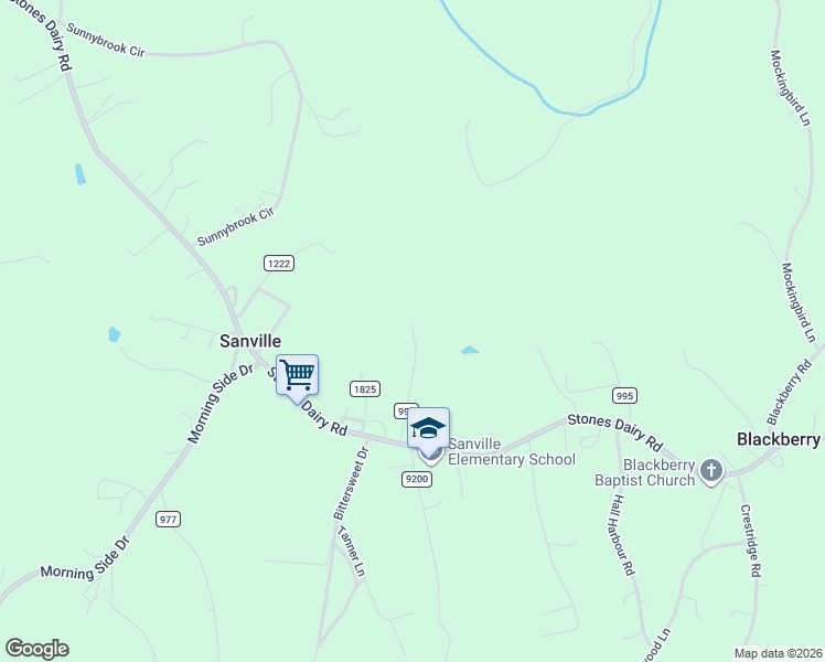 map of restaurants, bars, coffee shops, grocery stores, and more near 252 Grenadier Lane in Bassett