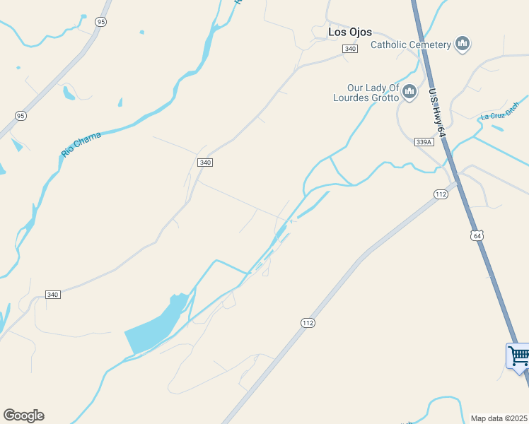 map of restaurants, bars, coffee shops, grocery stores, and more near Hatchery Road in Rio Arriba County