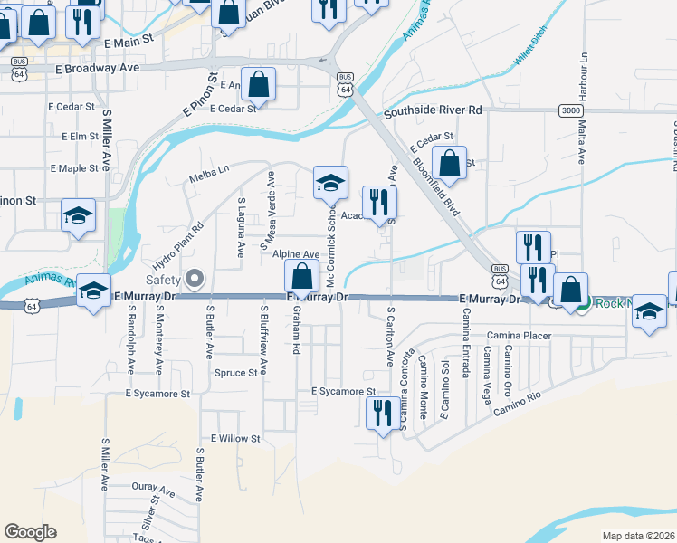 map of restaurants, bars, coffee shops, grocery stores, and more near 1000 Mc Cormick School Road in Farmington