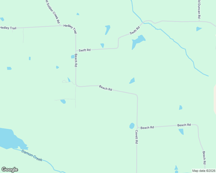 map of restaurants, bars, coffee shops, grocery stores, and more near 2086 Beach Road in Kirksey