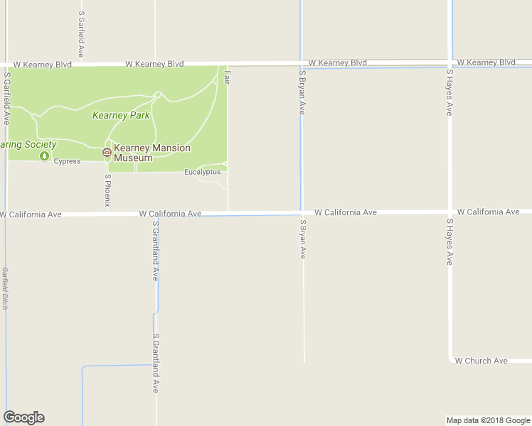 map of restaurants, bars, coffee shops, grocery stores, and more near 6115 West California Avenue in Fresno