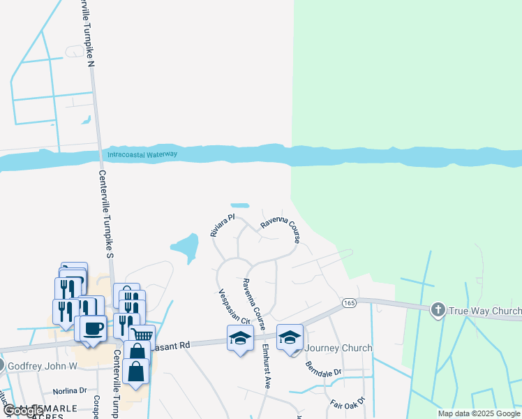 map of restaurants, bars, coffee shops, grocery stores, and more near 204 Genovese Reach in Chesapeake