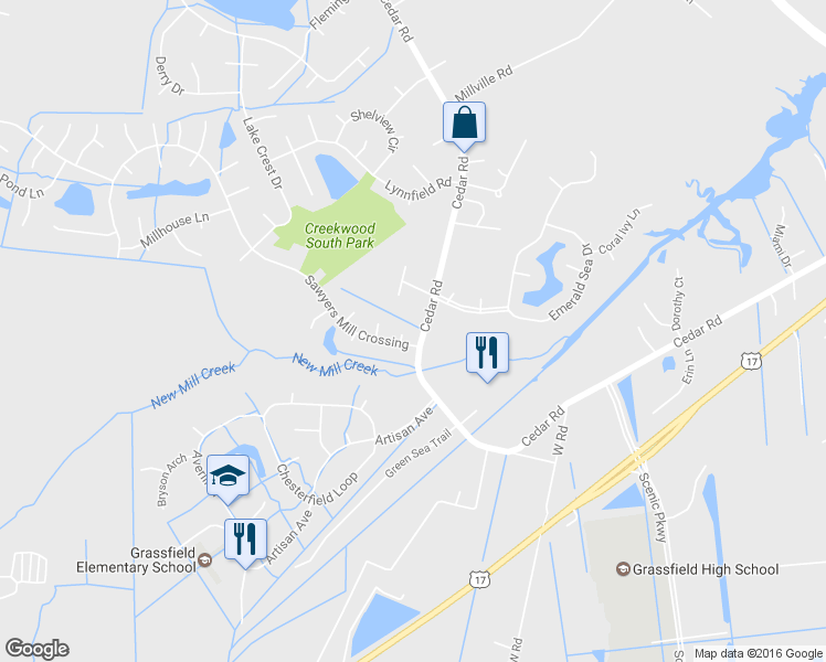map of restaurants, bars, coffee shops, grocery stores, and more near 603 Sawmark Court in Chesapeake