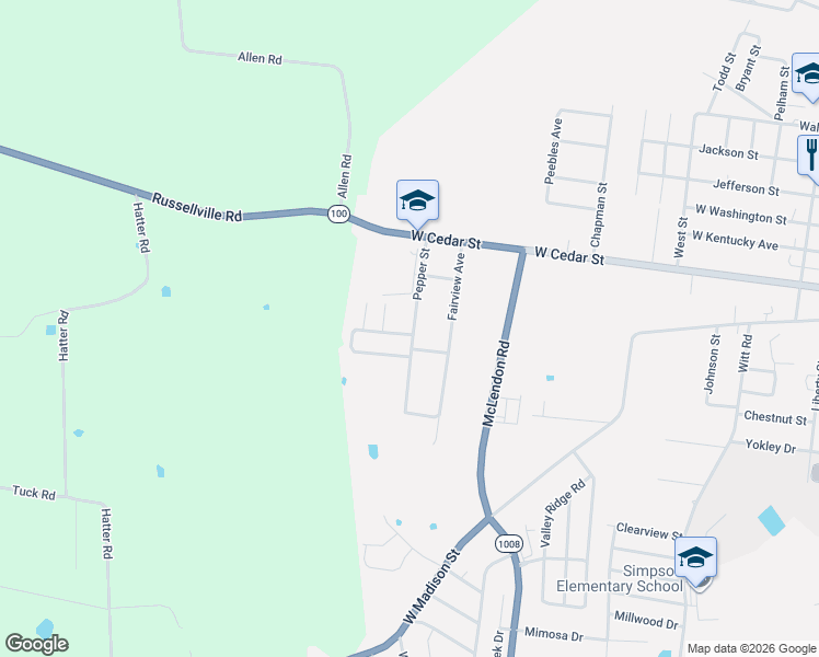 map of restaurants, bars, coffee shops, grocery stores, and more near 303 Pepper Street in Franklin