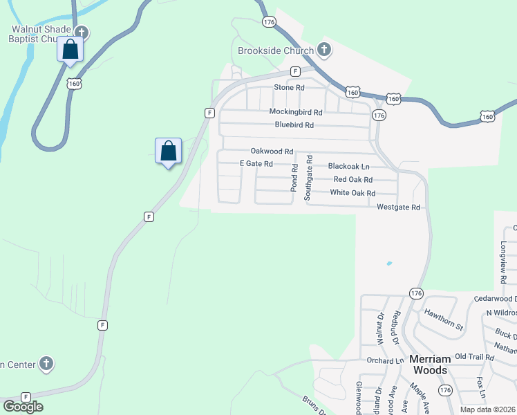 map of restaurants, bars, coffee shops, grocery stores, and more near 4004 Pin Oak Road in Merriam Woods
