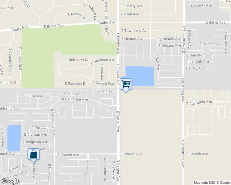 map of restaurants, bars, coffee shops, grocery stores, and more near 6942 East Erin Avenue in Fresno