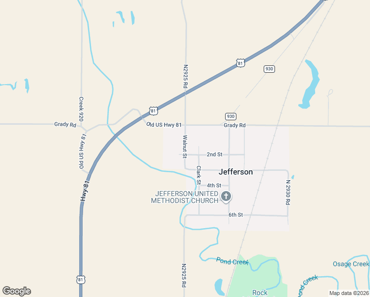 map of restaurants, bars, coffee shops, grocery stores, and more near 2nd Street in Pond Creek