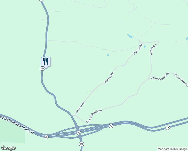 map of restaurants, bars, coffee shops, grocery stores, and more near 537 Watson Road in Branson