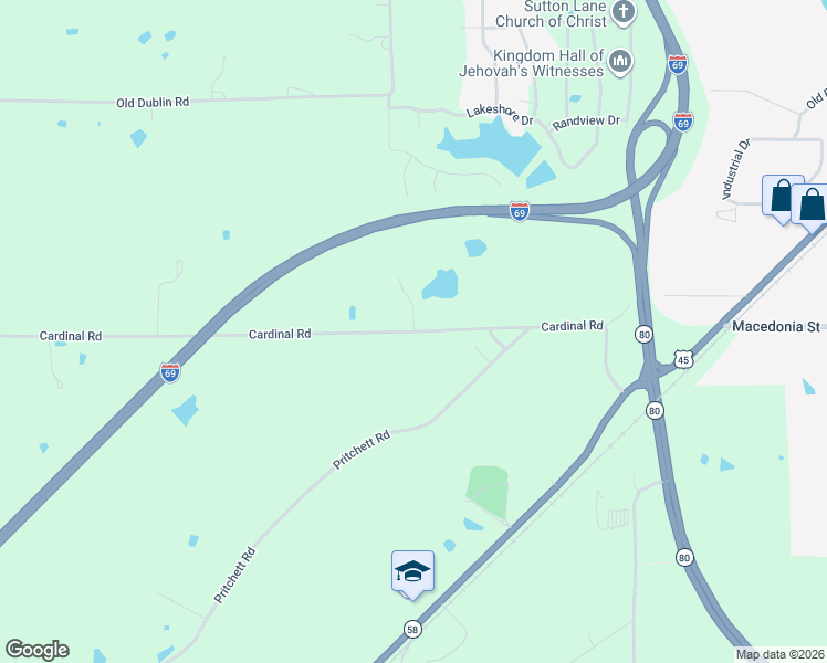 map of restaurants, bars, coffee shops, grocery stores, and more near 600 Cardinal Road in Mayfield