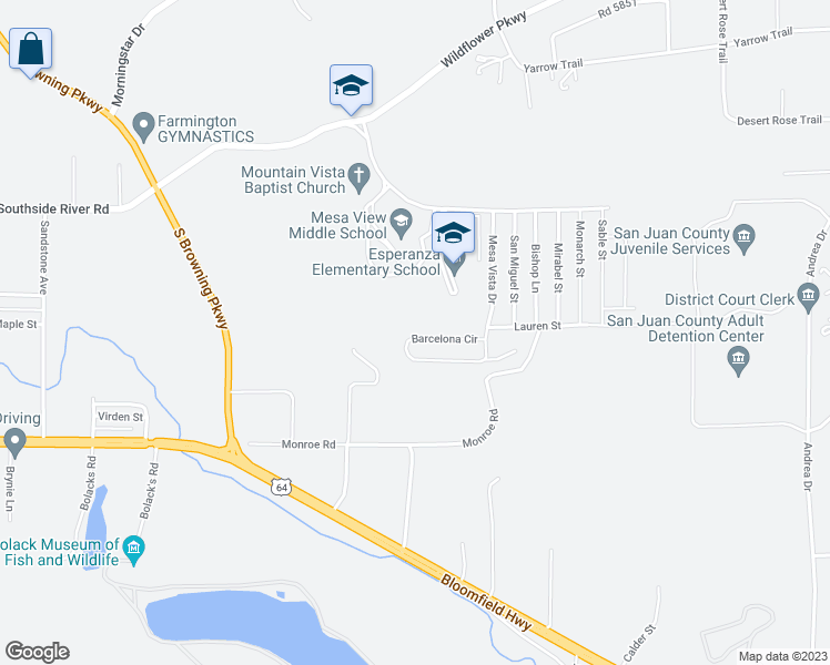 map of restaurants, bars, coffee shops, grocery stores, and more near 4516 Barcelona Court in Farmington
