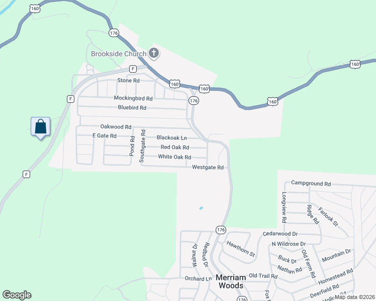 map of restaurants, bars, coffee shops, grocery stores, and more near 4048 Red Oak Rd in Merriam Woods