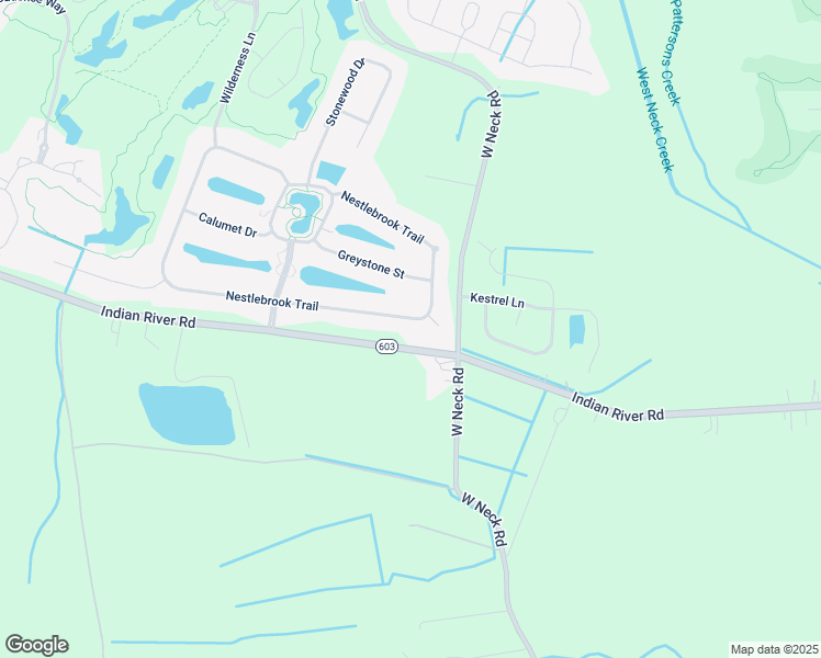 map of restaurants, bars, coffee shops, grocery stores, and more near 2592 Nestlebrook Trail in Virginia Beach