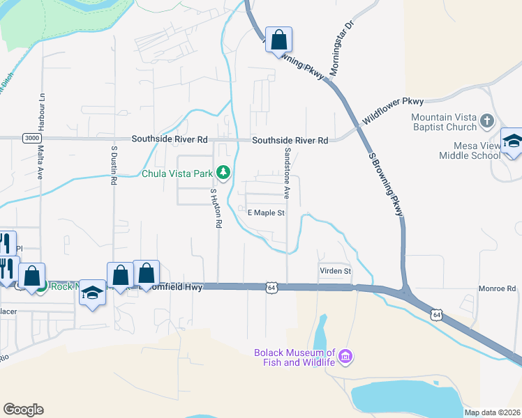 map of restaurants, bars, coffee shops, grocery stores, and more near 3112 Maple Drive in Farmington
