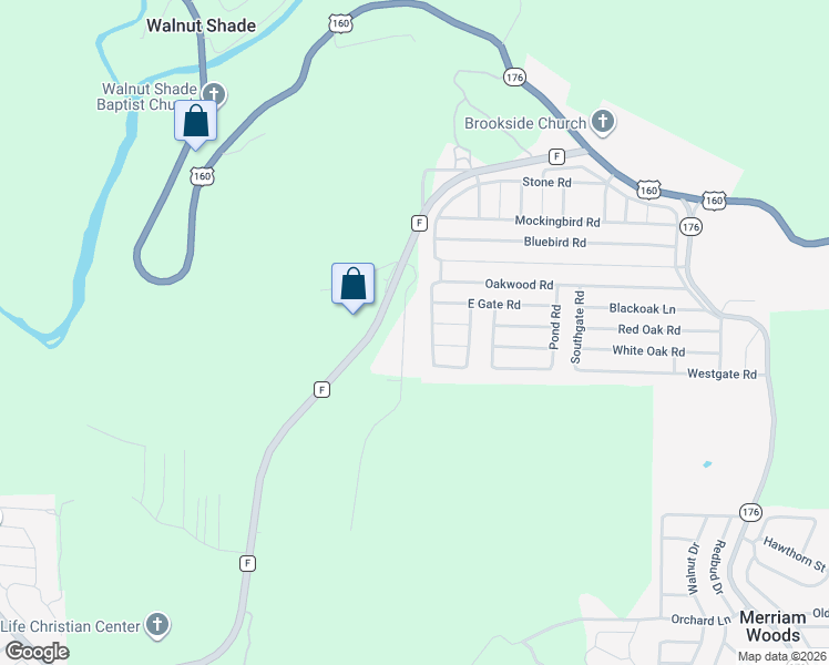 map of restaurants, bars, coffee shops, grocery stores, and more near 185 Country Hills Drive in Branson