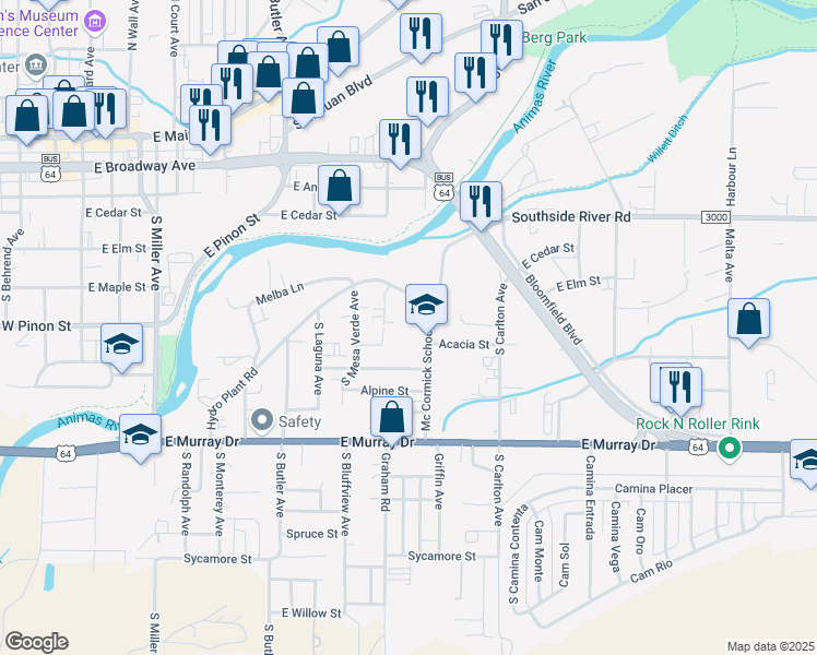 map of restaurants, bars, coffee shops, grocery stores, and more near 701 Mc Cormick School Road in Farmington
