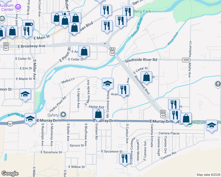 map of restaurants, bars, coffee shops, grocery stores, and more near 701 Mc Cormick School Road in Farmington