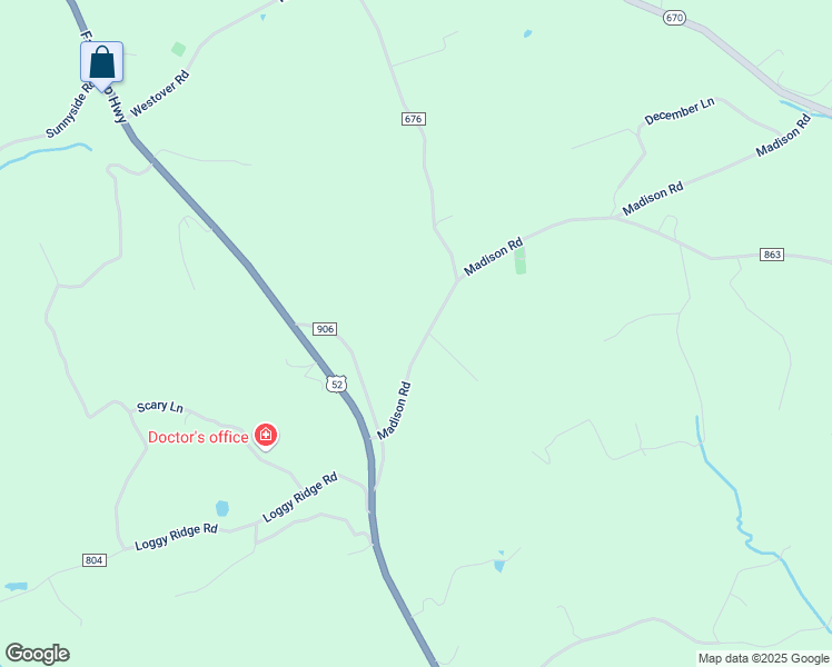 map of restaurants, bars, coffee shops, grocery stores, and more near 309 Madison Road in Hillsville