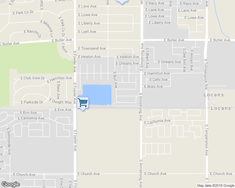 map of restaurants, bars, coffee shops, grocery stores, and more near 6288 East Woodward Avenue in Fresno
