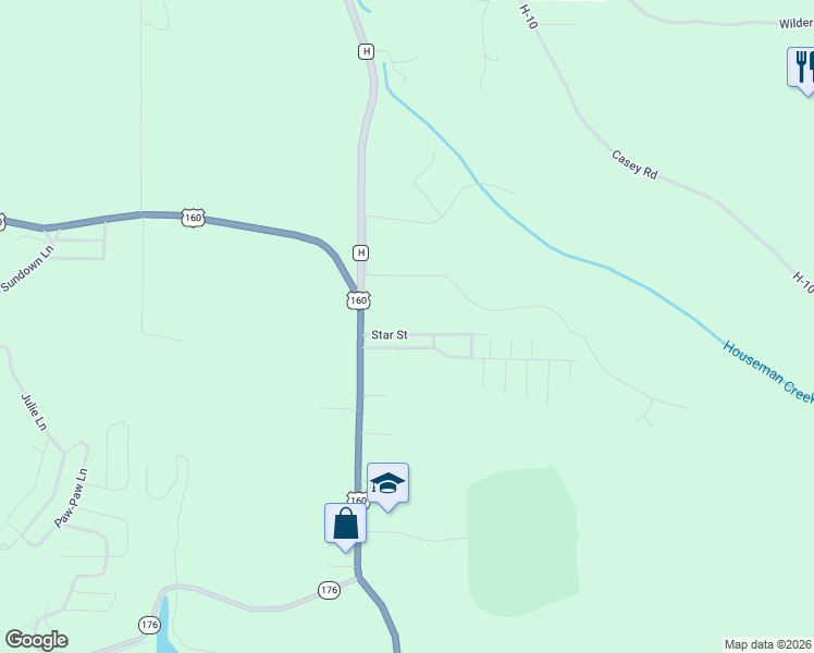 map of restaurants, bars, coffee shops, grocery stores, and more near Rolling Meadows Road in Forsyth