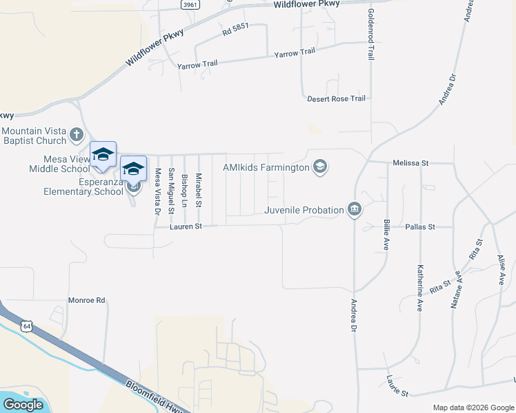 map of restaurants, bars, coffee shops, grocery stores, and more near 736 Jordan Street in Farmington