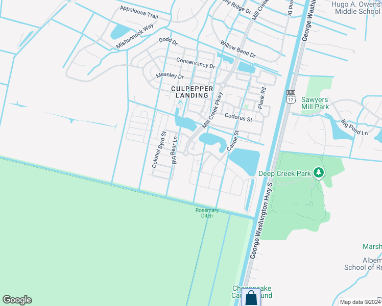 map of restaurants, bars, coffee shops, grocery stores, and more near 886 Olmstead Street in Chesapeake