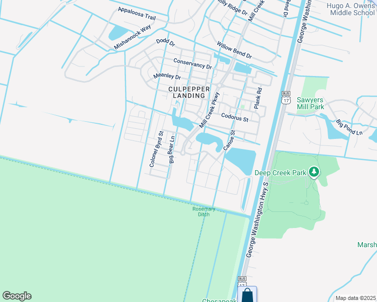 map of restaurants, bars, coffee shops, grocery stores, and more near 886 Olmstead Street in Chesapeake