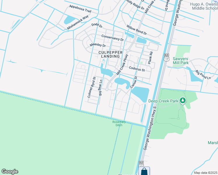 map of restaurants, bars, coffee shops, grocery stores, and more near 890 Olmstead Street in Chesapeake