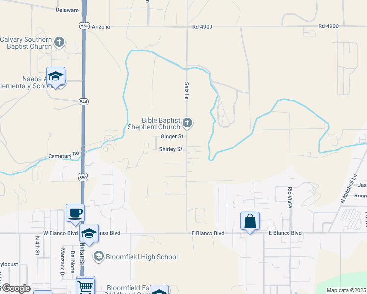 map of restaurants, bars, coffee shops, grocery stores, and more near 524 Shirley Street in Bloomfield