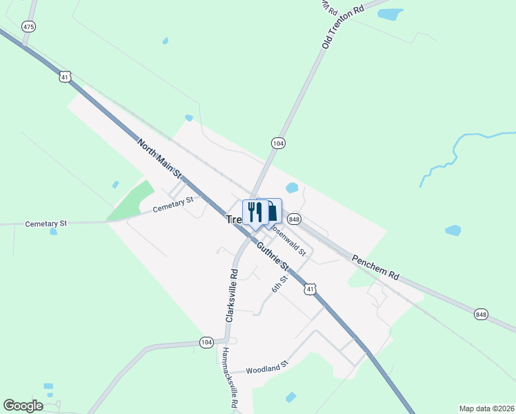 map of restaurants, bars, coffee shops, grocery stores, and more near in Trenton