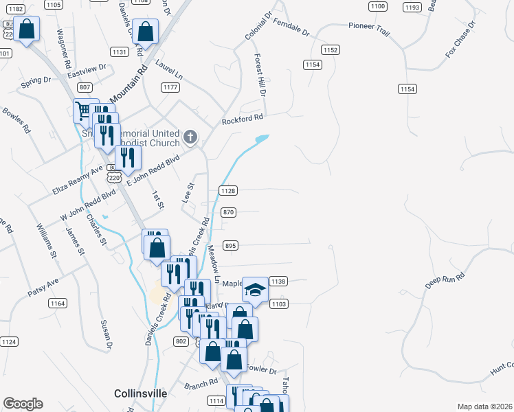 map of restaurants, bars, coffee shops, grocery stores, and more near 311 Kirkwood Street in Collinsville