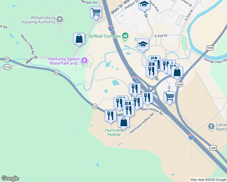 map of restaurants, bars, coffee shops, grocery stores, and more near 207 Balltown Road in Williamsburg