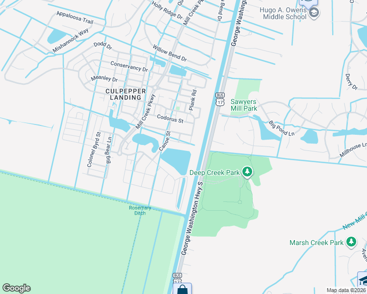 map of restaurants, bars, coffee shops, grocery stores, and more near 3103 Yuban street in Chesapeake