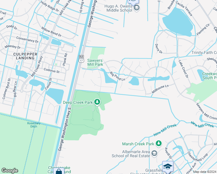 map of restaurants, bars, coffee shops, grocery stores, and more near 2820 Pitt Saw Lane in Chesapeake