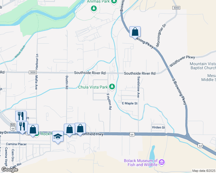 map of restaurants, bars, coffee shops, grocery stores, and more near 566 South Hutton Road in Farmington
