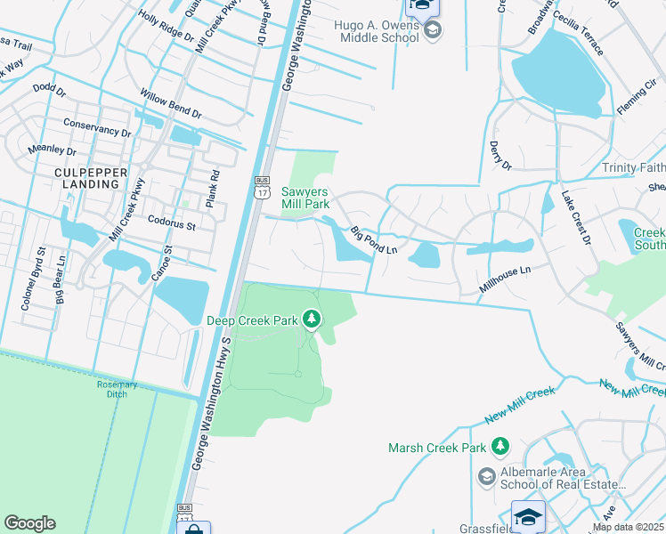 map of restaurants, bars, coffee shops, grocery stores, and more near 2828 Pitt Saw Lane in Chesapeake