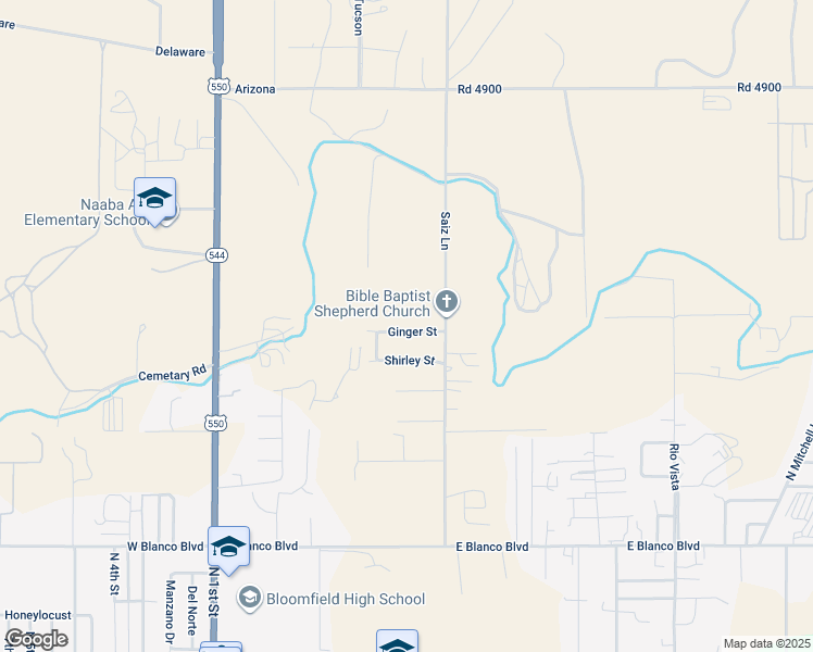 map of restaurants, bars, coffee shops, grocery stores, and more near 513 Ginger Street in Bloomfield