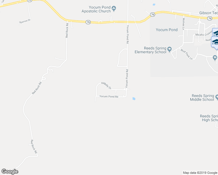 map of restaurants, bars, coffee shops, grocery stores, and more near 298 Hillbilly Drive in Reeds Spring
