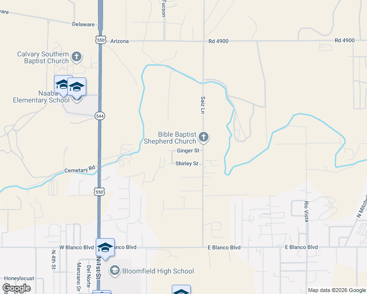 map of restaurants, bars, coffee shops, grocery stores, and more near 513 Ginger Street in Bloomfield