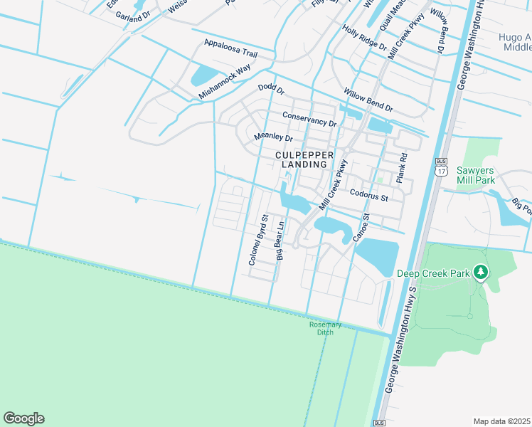 map of restaurants, bars, coffee shops, grocery stores, and more near 638 Colonel Byrd Street in Chesapeake