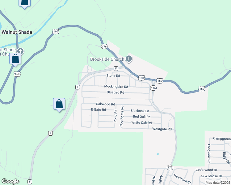 map of restaurants, bars, coffee shops, grocery stores, and more near 3045 Bluebird Rd in Merriam Woods